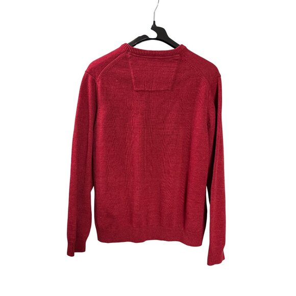 Izod Mens V-Neck Sweater Red XXL Cotton Acrylic Blend Long Sleeve Casual - Picture 3 of 6